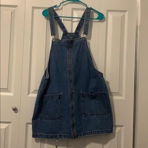 Denim zip up dress